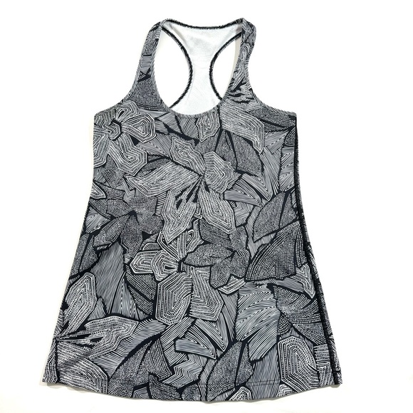 Lululemon Cool Racerback Tank Top Dottie Tribe White Black - Picture 1 of 5